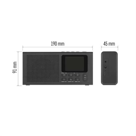 Portable radio EMOS E0090 with Bluetooth, DAB/ DAB+/ FM, black