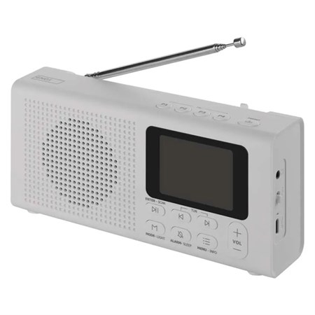Portable radio EMOS E0091 with Bluetooth, DAB/ DAB+/ FM, white