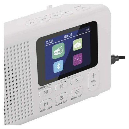 Portable radio EMOS E0091 with Bluetooth, DAB/ DAB+/ FM, white