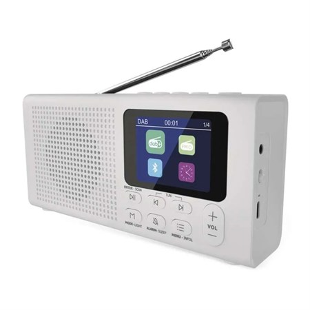Portable radio EMOS E0091 with Bluetooth, DAB/ DAB+/ FM, white