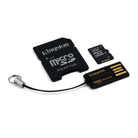 Karta paměťová KINGSTON MICRO SDHC 32GB CLASS 10 + adaptér a čtečka MBLY10G2/32GB