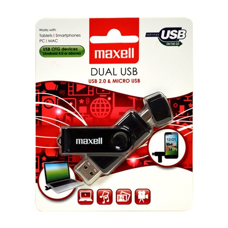 Flash disk MAXELL DUAL 32GB + MicroUSB 854949