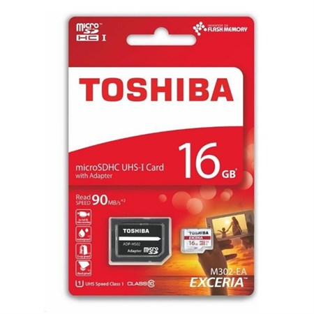 Karta paměťová TOSHIBA MICRO SDHC 16GB CLASS 10 + adaptér M302R0160EA