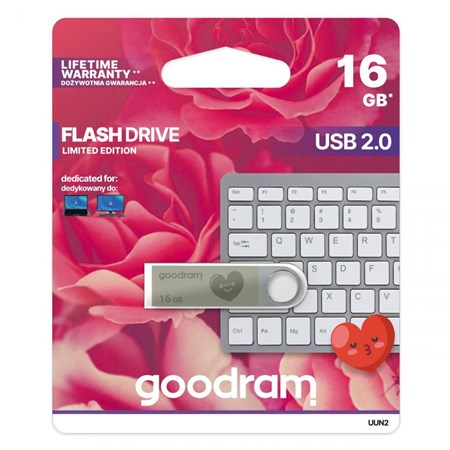 Flash disk GOODRAM USB 2.0 16GB UUN2 strieborná