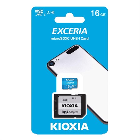 Memory card KIOXIA micro SD 16 GB with an adapter