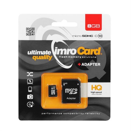 Pamäťová karta IMRO Micro SD 8GB Cl10 s adaptérem