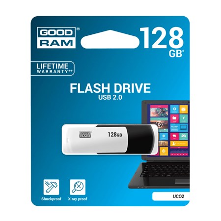 Flash disk GOODRAM USB 2.0 128GB bílo-černý