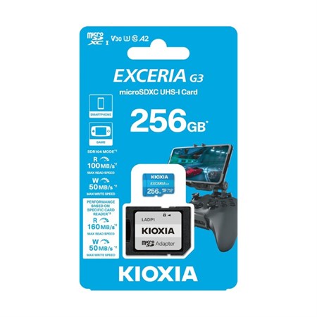 KIOXIA micro SD 256 GB UHS-I U1 memory card with adapter