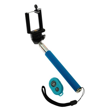 Selfie tyč BLUETOOTH BLUE STAR modrá + dálkový ovladač