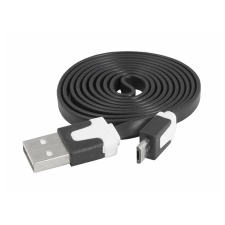 Kábel LTC LX8392 USB/Micro USB 1m čierny plochý