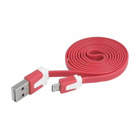Kabel LTC LX8396 USB/Micro USB 1m červený plochý