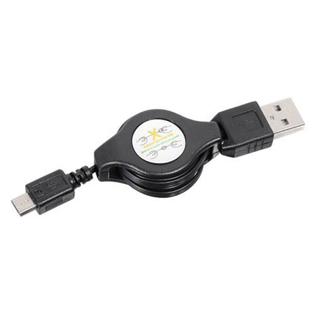 Kábel COMPASS USB/Micro USB čierny navíjací