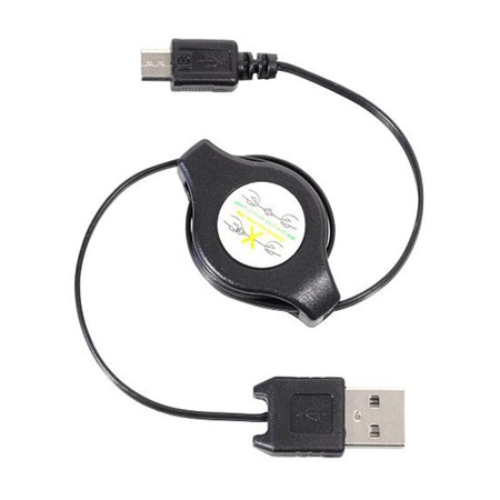 Kábel COMPASS USB/Micro USB čierny navíjací