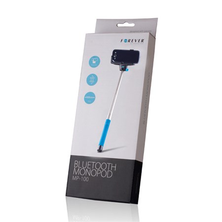 Selfie stick with button BLUETOOTH FOREVER MP-100 blue