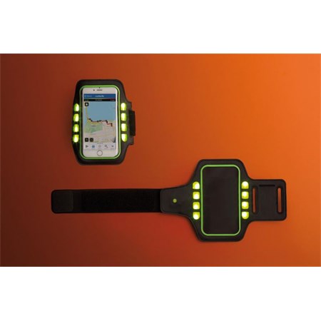 Pouzdro na mobil na ruku Loooqs, běžecký pás s LED světýlky
