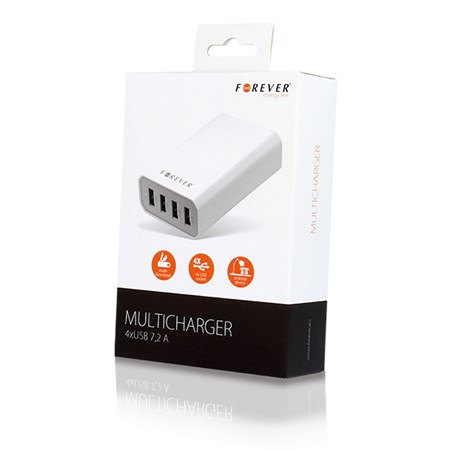 Wall Charger 4x USB 7000 mAh FOREVER WHITE