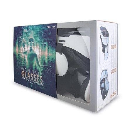 Okuliare 3D pre virtuálnu realitu FOREVER VRB-200 + slúchadla