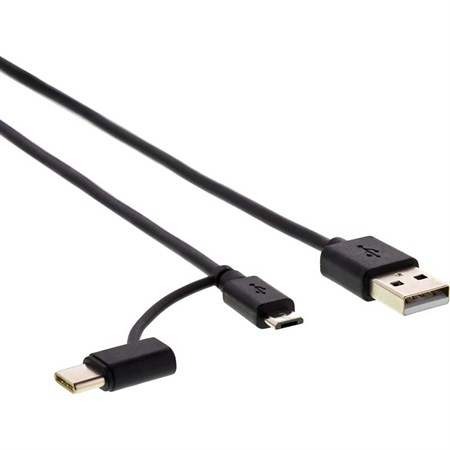 Cable SENCOR SCO 522-015 BK USB A/M-Micro B/C 2.0 1,5m Black