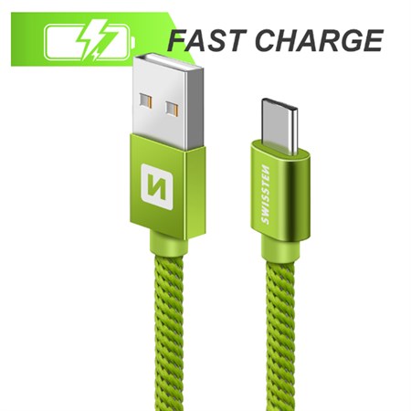 Kábel SWISSTEN 71521207 USB/USB-C 1,2m Green
