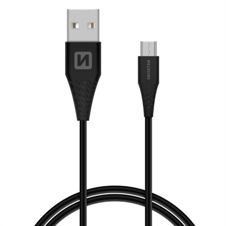 Kabel SWISSTEN 71504303 USB/Micro USB 1,5m Black (delší konektor 9mm)