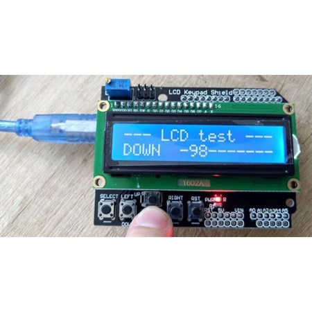 LCD1602A display with keyboard, 16x2 characters, blue backlight