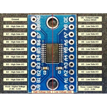 TTL logic level converter for Arduino with TXS0108E