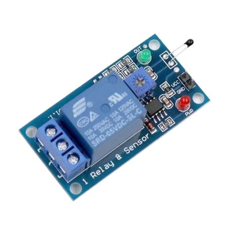 Temperature sensor, module with thermistor and relay output