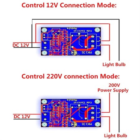 Svetlocitlivý senzor s relé, modul XH-M131, napájanie 12V