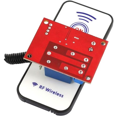 Dálkové ovládání, vysílač+přijímač RF 433MHz, napájení přijímače 12V