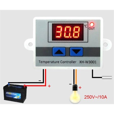 Digitálny termostat XH-W3001, -50 až +110 ° C, napájanie 24V