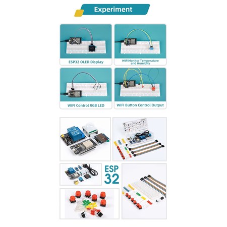 Arduino ESP32 Basic starter kit, WiFi Výuková sada