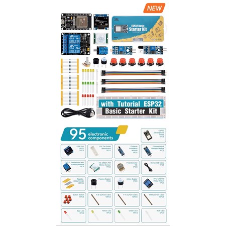 Arduino ESP32 Basic starter kit, WiFi Výuková sada