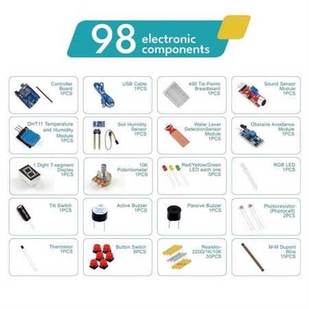 Arduino Basic Starter Kit, R3 Projekty Výuková sada