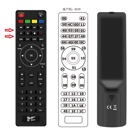 Spare remote control for GS 950T2 Smart box