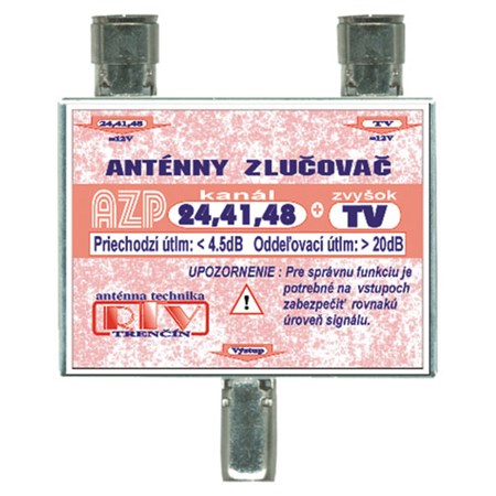 Anténny zlučovač AZP24,41,48+TV  IEC