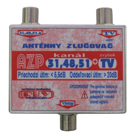Anténní slučovač AZP31,48,51+TV  F-F