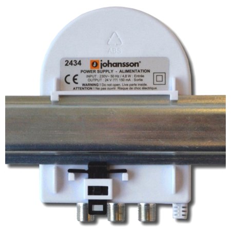 Antenna preamplifier Johansson KIT7328 / 2434, for mast, + power supply with switch and splitter
