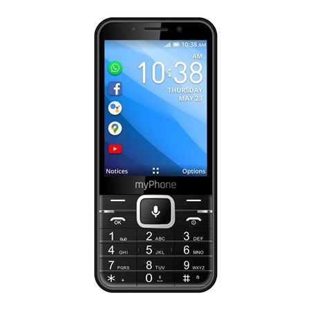 Telefon MYPHONE Up Smart LTE Black - rozbaleno - odlepená ochranná folie s displeje