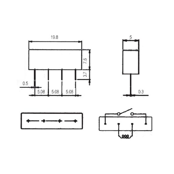 Relé 12V 15A / 250VAC 1x přep. RAS1215/LEG-12