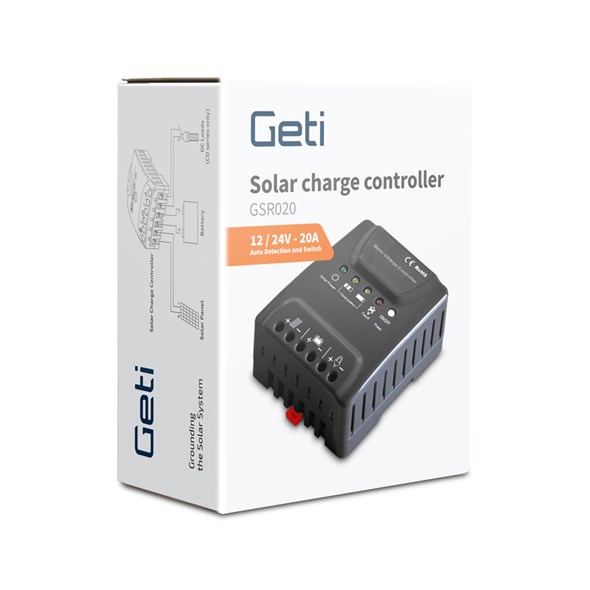 Solárny regulátor PWM GETI GSR020  12-24V/20A - 2