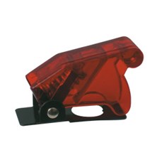 Toggle swich  with protection cover - transparent red