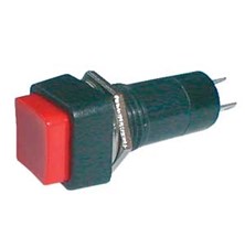 Push-button switch  ON-OFF 250V/1A (squared) - red