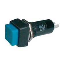 Push-button switch OFF-(ON) 250V/1A (squared) - blue