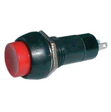 Push-button switch  OFF-(ON) 250V/1A (rounded) - red