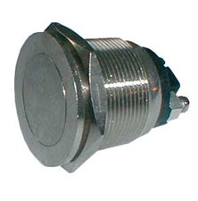 Push-button switch OFF-(ON) 12V (rounded) metal - type 2