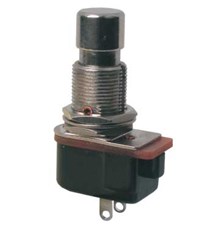 Push-button switch ON-(OFF) 12V (rounded) metal