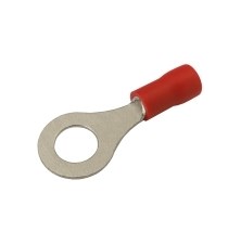 Insulated ring terminal  6.5mm, conductor 0.5-1.5mm red