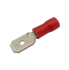 Insulated male disconnect 6.3mm, conductor 0.5-1.5mm  red