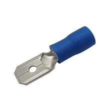 Insulated male disconnect 6.3mm, conductor 1.5-2.5mm  blue