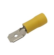 Insulated male disconnect 6.3mm, conductor 4.0-6.0mm  yellow